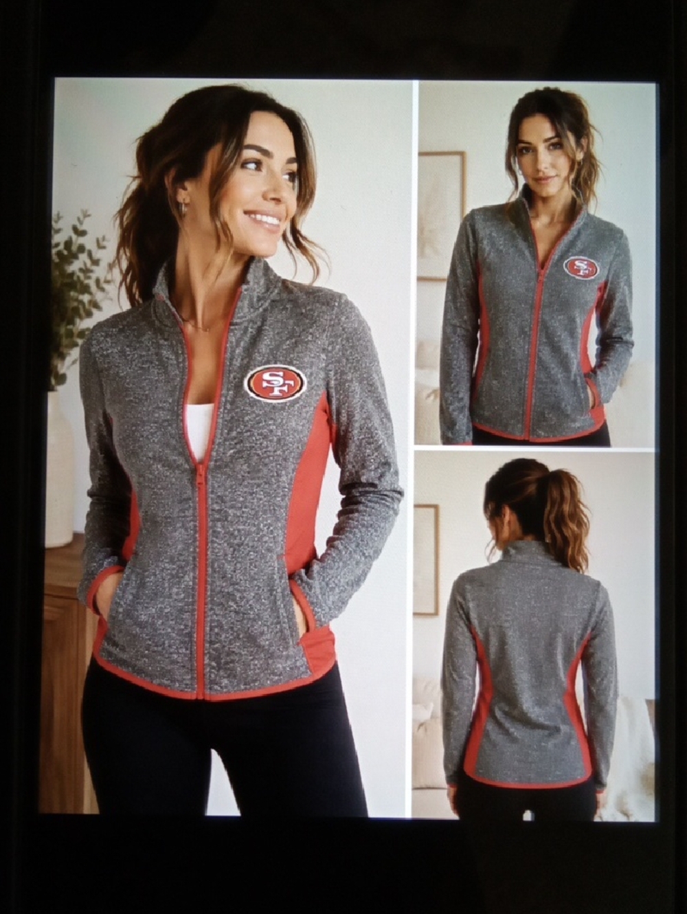 NFL San Francisco 49ers Womens Full Zip Football Season Athletic Jacket Sz S/P